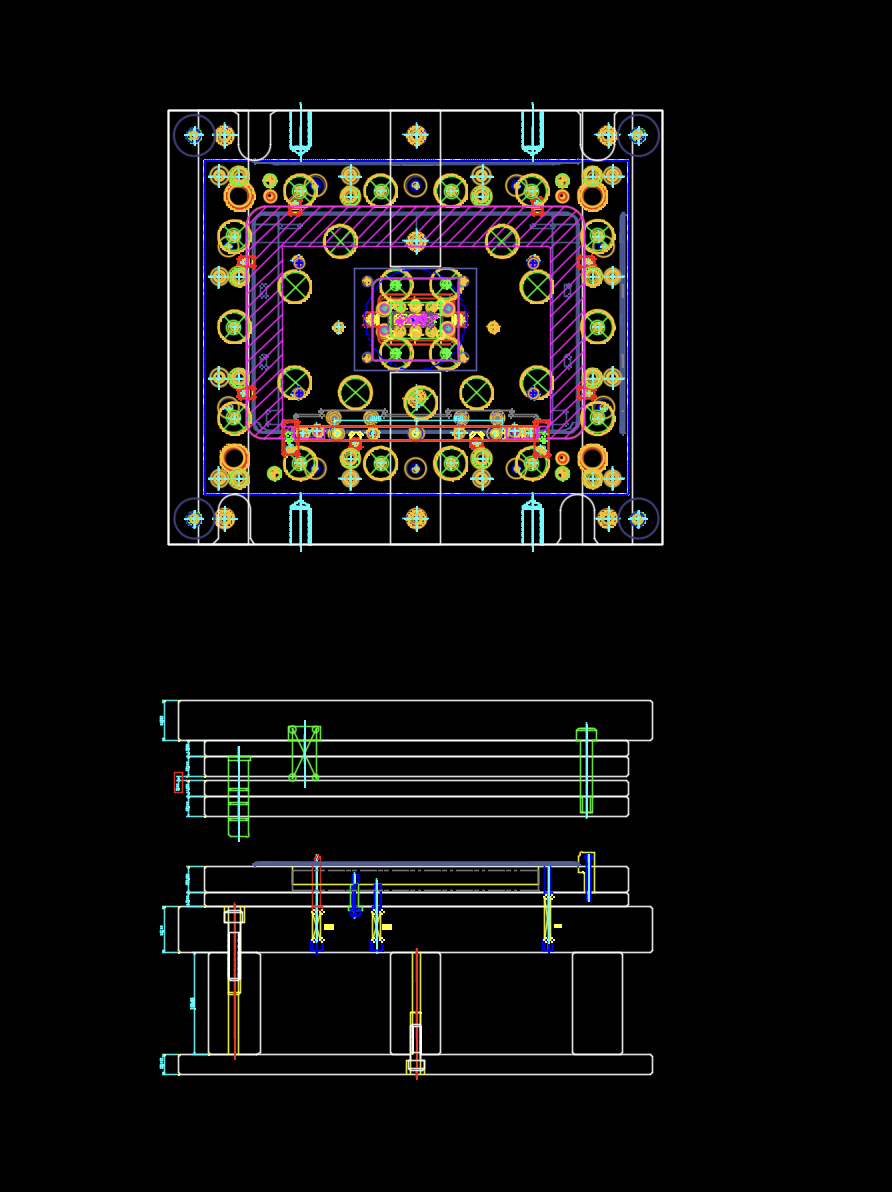 显示器屏幕外壳切断模具图